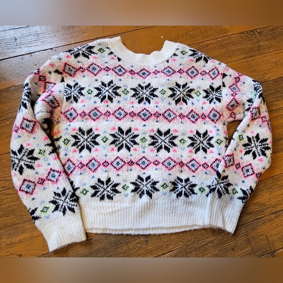 PINK - Victoria’s Secret - V-Neck Winter Snowflake Sweater Sz XS - NWOT - Picture 3 of 4